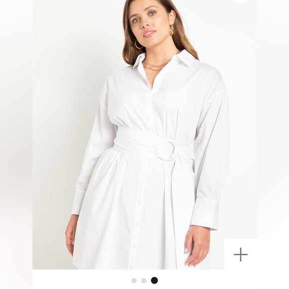 ELOQUII NWT Relaxed Shirtdress with Belt - Picture 1 of 3